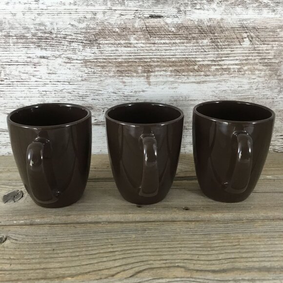 Set of 3 Corelle Coordinates Stoneware Mugs Brown 4" - Picture 4 of 9